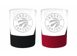 Toronto Raptors 2pc Laser Etched Commissioner Rocks Glass Set