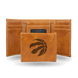 Toronto Raptors Brown Laser Engraved Faux Leather Trifold