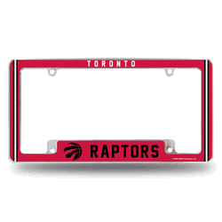 Toronto Raptors Classic 12" x 6" Chrome All Over Automotive License Plate Frame