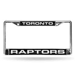 Toronto Raptors Laser Chrome Frame - Black Background With White Letters