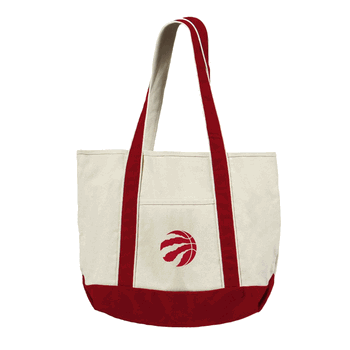 Toronto Raptors NBA Canvas Tote with Colored Strap