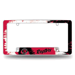 Toronto Raptors Tie Dye 12" x 6" Chrome All Over Automotive License Plate Frame for Car/Truck/SUV