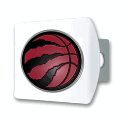 Toronto Raptors White Metal Hitch Cover with  3D Color Emblem