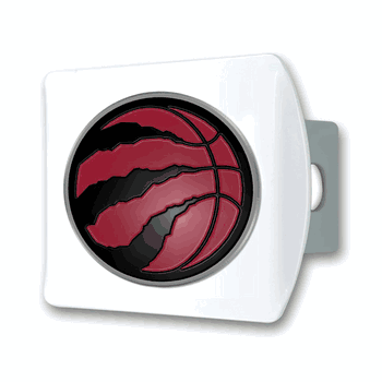 Toronto Raptors White Metal Hitch Cover with  3D Color Emblem