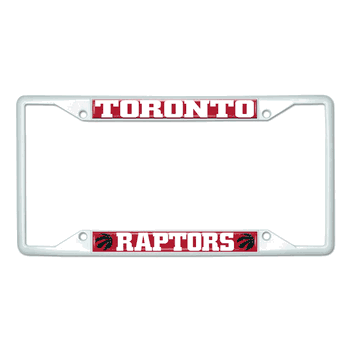 Toronto Raptors White Metal License Plate Frame - 6.25