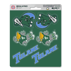Tulane Green Wave 6 Count Mini Decal Sticker Pack