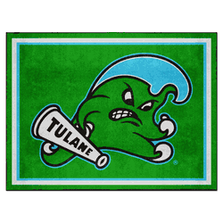 Tulane Green Wave 8ft. x 10 ft. Plush Area Rug
