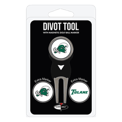 Tulane Green Wave Divot Tool Pack - Signature tool w/ 3 markers