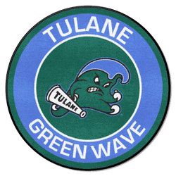 Tulane Green Wave Roundel Rug - 27in. Diameter