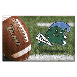 Tulane Green Wave Rubber Scraper Door Mat