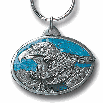 Two Eagles Metal Key Chain with Enameled Details