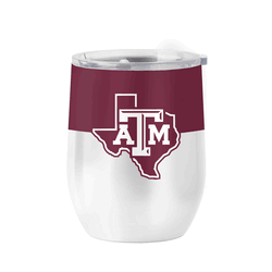 TX A&M 16oz Colorblock Stainless Curved Beverage