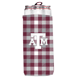 TX A&M Plaid Insulated Slim Can Sleeve