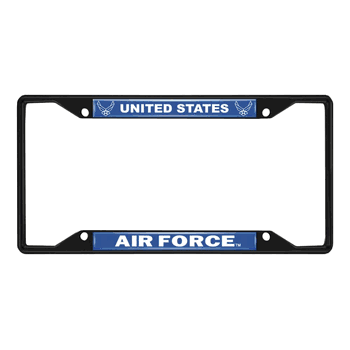 U.S. Air Force Metal License Plate Frame Black Finish