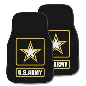 U.S. Army Front Carpet Car Mat Set - 2 Pieces, Black