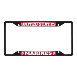 U.S. Marines Metal License Plate Frame Black Finish