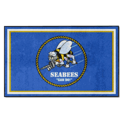 U.S. Navy - SEABEES 4ft. x 6ft. Plush Area Rug