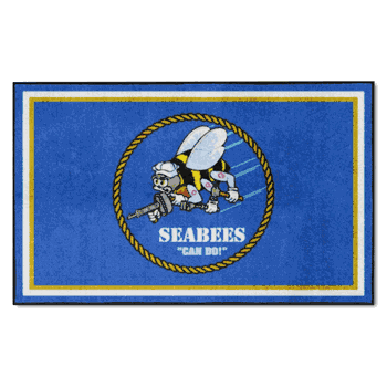 U.S. Navy - SEABEES 4ft. x 6ft. Plush Area Rug
