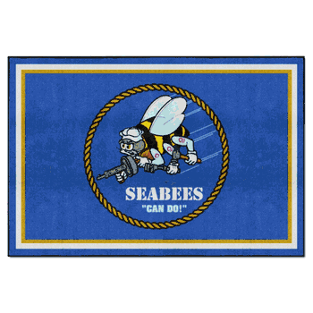 U.S. Navy - SEABEES 5ft. x 8 ft. Plush Area Rug