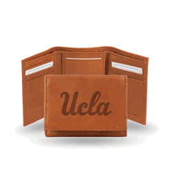UCLA Bruins  Brown Embossed Genuine Leather Tri-Fold Wallet