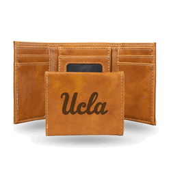 UCLA Bruins Brown Laser Engraved Faux Leather Trifold
