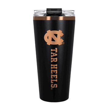UNC Tar Heels 32oz Black and Copper Big Slim with Straw