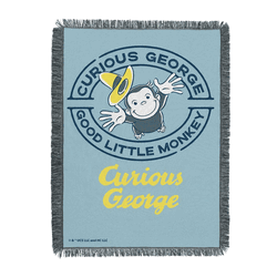 Universal Curious George Good Little Monkey Tapestry Throw Blanket 48x60 inches