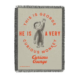 Universal Curious George Very Curious Monkey Tapestry Throw Blanket 48x60 inches