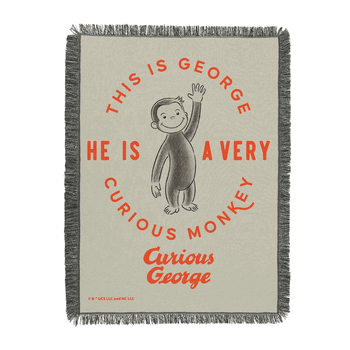 Universal Curious George Very Curious Monkey Tapestry Throw Blanket 48x60 inches