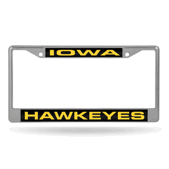 University Of Iowa Black Laser Chrome Frame
