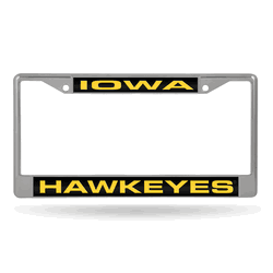 University Of Iowa Black Laser Chrome Frame