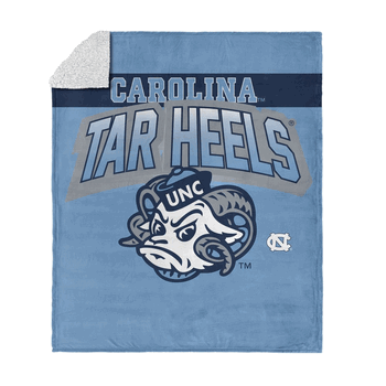 University of North Carolina Tar Heels NCAA Bevel Silk Touch Sherpa Throw Blanket 50x60 inches