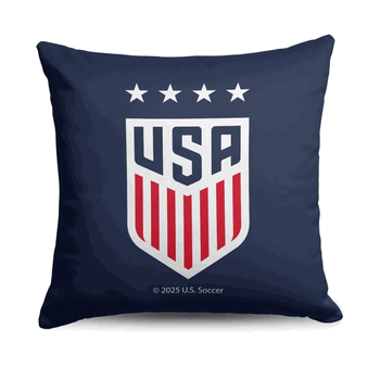 US Soccer Shield Logo Throw Pillow 18x18 inches