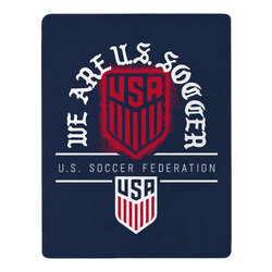 US Soccer Unify Raschel Throw Blanket 60x80 inches
