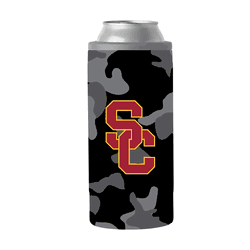 USC Black Camo 12oz Slim Can Coolie