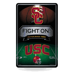 USC Trojans 11X17 Large Embossed Metal Wall Sign