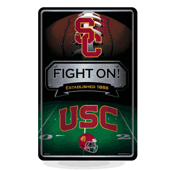USC Trojans 11X17 Large Embossed Metal Wall Sign