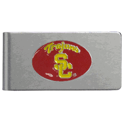 USC Trojans Brushed Metal Money Clip