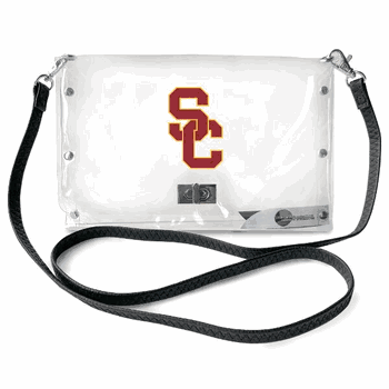 USC Trojans Clear Envelope Purse STRAP