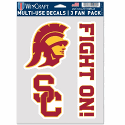 USC Trojans Decal Multi Use Fan 3 Pack