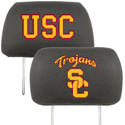 USC Trojans Embroidered Head Rest Cover Set - 2 Pieces