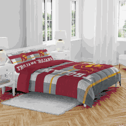 USC Trojans Heather Stripe 3 PC Full/Queen Bed in a Bag