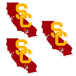 USC Trojans Home State Decal, 3pk