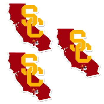 USC Trojans Home State Decal, 3pk