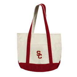 USC Trojans NCAA Canvas Tote with Colored Strap