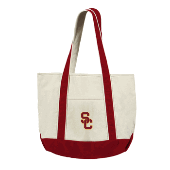 USC Trojans NCAA Canvas Tote with Colored Strap