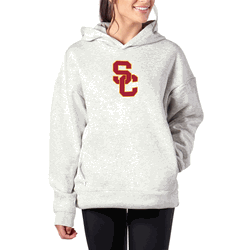 USC Trojans NCAA Kadi Hoodie with Zipper Pockets Heather Grey Small