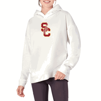 USC Trojans NCAA Kadi Hoodie with Zipper Pockets White Large