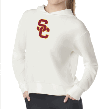 USC Trojans NCAA Kadi Waffle Hoodie Coconut Cream Small