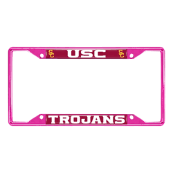 USC Trojans Pink Metal License Plate Frame - 6.25"x12.25"